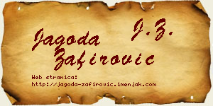 Jagoda Zafirović vizit kartica